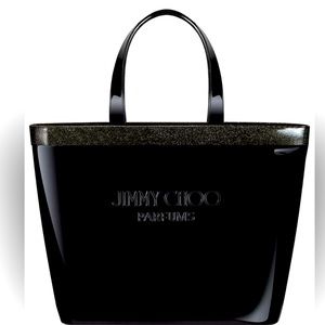 New Jimmy Choo Parfums black patent Tote
Shiny Shoulder Bag embossed Handbag